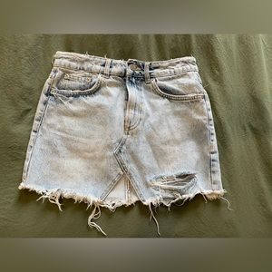 Zara Authentic Denim by TRF Ripped Skirt
